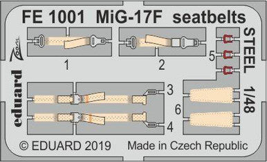 Eduard FE1001 1/48 MiG-17F Seatbelts Steel for Hobby Boss