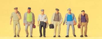 Preiser 14086 HO Scale Passengers Male Commuters on Way to Train