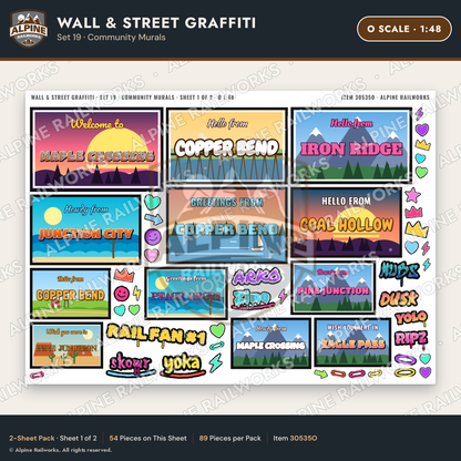 Alpine Railworks 30535O O Scale Wall & Street Graffiti Cut-Outs