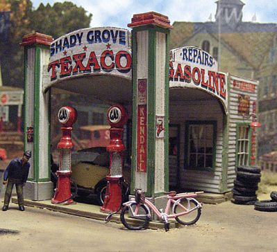 Bar Mills 554 O Scale Gas Station at Shady Grove -- Kit