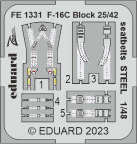 Eduard FE1331 1/48 F-16C Block 25/42 Seatbelts Steel for Kinetic