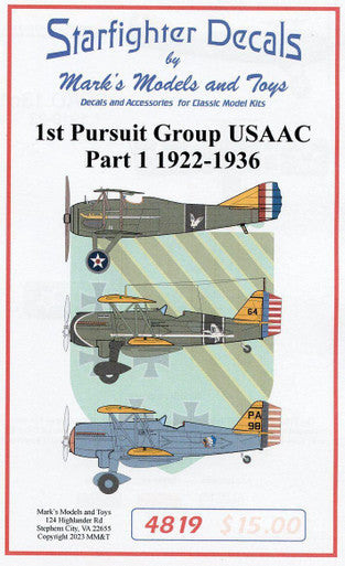 Starfighter Decals 4819 1/48 1st Pursuit Group USAAC Pt.1