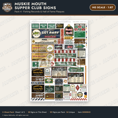 Alpine Railworks 30999HO HO Scale Roadside Signs - Giant Fish