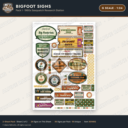 Alpine Railworks 30146G G Scale Bigfoot Signs