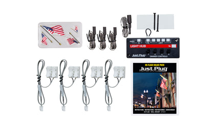 Woodland Scenics JP5924 All Scale Wall Mount Flag with Spotlight Value