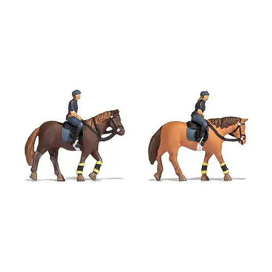 noch 36078 n scale mounted police 2 officers on 2 horses