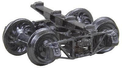 Kadee 717 HOn3 Scale 4'6" Wheelbase Sprung Metal Trucks -- 26" Ribbed-Back