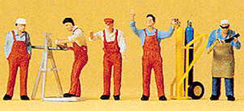 Preiser 10243 HO Scale People Working Craftsmen pkg(5)