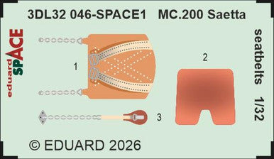 Eduard 3DL32046 1/32 Space Set MC.200 Saetta Seatbelts SPACE for