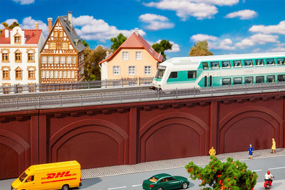 Faller 120573 HO Scale Brick Arcades with Track Bed Kit