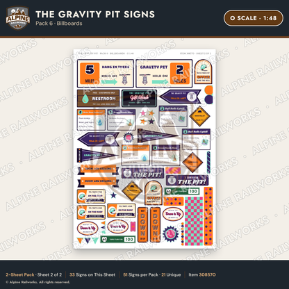 Alpine Railworks 30857O O Scale Roadside Signs - Mystery Hole