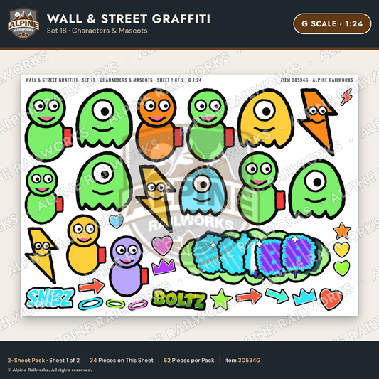 Alpine Railworks 30534G G Scale Wall & Street Graffiti Cut-Outs