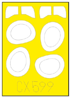 Eduard CX599 1/72 Mask Aircraft- Fokker D VII (OAW) Weekend for EDU