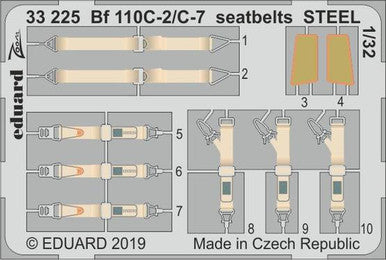 Eduard 33225 1/32 Bf 110C-2/C-7 Seatbelts Steel for Revell