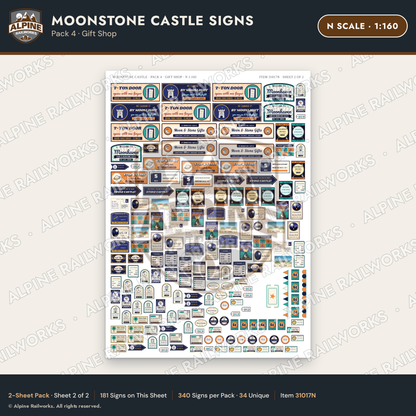 Alpine Railworks 31017N N Scale Roadside Signs - Stone Castle