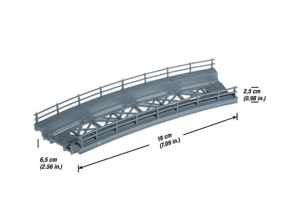 Noch 21350 HO Scale Curved Steel Bridge Base, 18 cm
