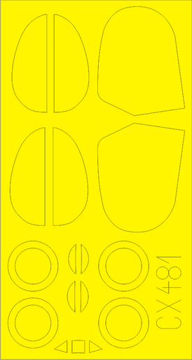 Eduard CX481 1/72 Mask B534 Early Series for EDU Canopy Mask Set