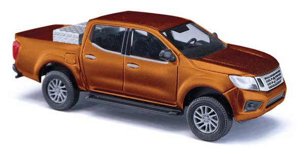 Busch 53720 HO Scale 2015 Nissan Navara Crew-Cab Pickup Truck w/Bed Box - Assemb