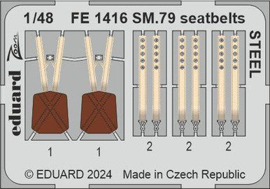 Eduard FE1416 1/48 SM.79 Seatbelts STEEL Zoom Set Zoom Photo Etch Set