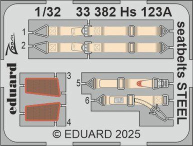 Eduard 33382 1/32 HS 123A Seatbelts STEEL