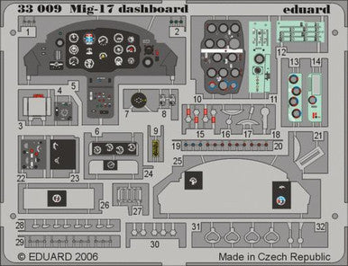 Eduard 33009 1/32 MiG-17 Dashboard for Trumpeter
