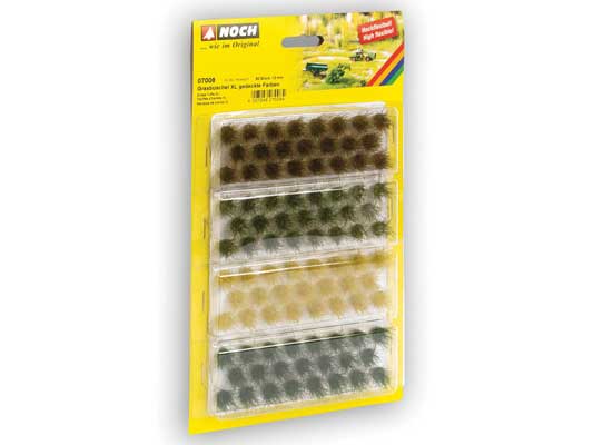 Noch 7009 All Scale Grass Tufts -- Muted Colors 1/4" 6mm Fibers pkg(104)