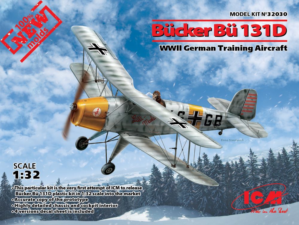 ICM Models 32030 1/32 WWII German Bucker Bu131D Training Aircraft