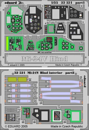 Eduard 32521 1/35 Hind Interior for TRP (Pre-Painted)