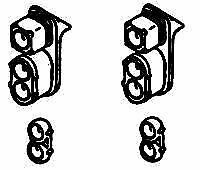 Details West 101 HO Scale Headlight Sets - SP - Mars Lights, Pre-1958 Hood Units