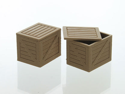 3D To Scale 64-244-WD 1/64 – Shipping Crates 2pk Wood Tone Diorama