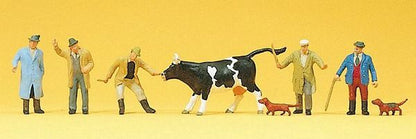 Preiser 10048 HO Scale People Working Cattle Traders pkg(5)