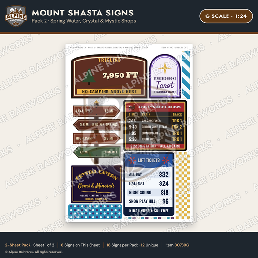 Alpine Railworks 30739G G Scale Tourist Signs - Mount Shasta