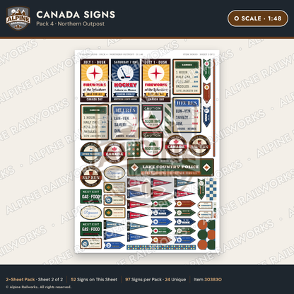 Alpine Railworks 30383O O Scale Canada Signs - Northern Outpost