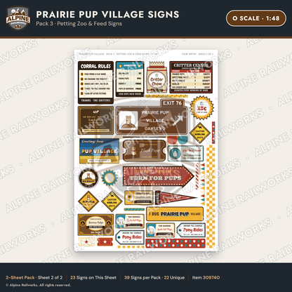 Alpine Railworks 30974O O Scale Roadside Signs - Prairie Dog Town