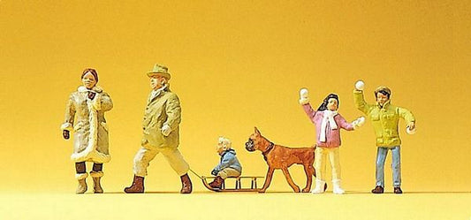 Preiser 10310 HO Scale Pedestrians Krause Family In Winter
