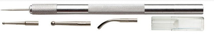 Excel Hobby 30605 6"x5/16" Burnisher w/Aluminum Handle & 4 Assorted Tips