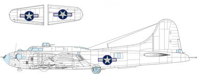 Eduard EX1055 1/48 B-17F US National Insignia w/ Blue Outline Mask for