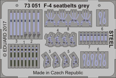 Eduard 73051 1/72 Seatbelts F-4 Grey Steel (Pre-Painted)