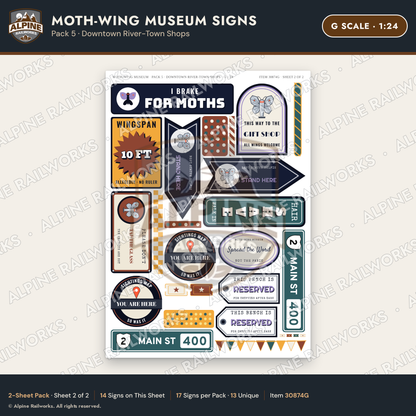 Alpine Railworks 30874G G Scale Roadside Signs - Mothman Museum