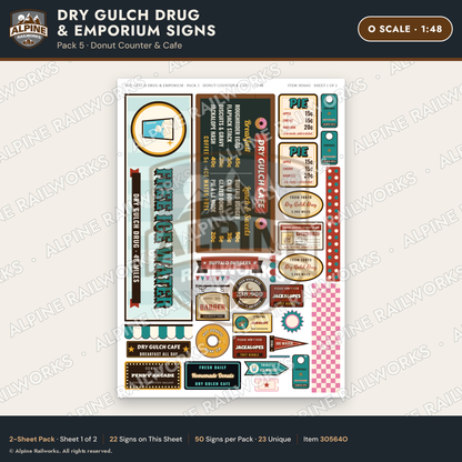 Alpine Railworks 30564O O Scale Roadside Signs - Western Drug Store
