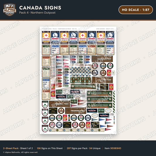 Alpine Railworks 30383HO HO Scale Canada Signs - Northern Outpost