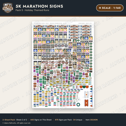 Alpine Railworks 30240N N Scale 5K Marathon Signs