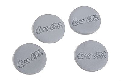 Bar Mills 4023 O Scale Button-Style Soda Sign -- Unpainted pkg(4)