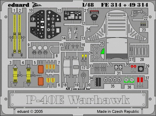 Eduard 49314 1/48 Aircraft- P40E Warhawk for HSG (Painted)