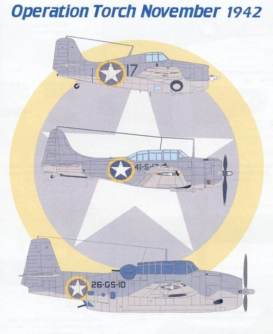 Starfighter Decals 72153 1/72 F4F4, TBF1, SBD3, SOC Seagull, L4A Operation Torch