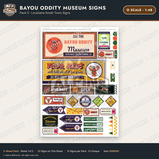 Alpine Railworks 30850O O Scale Roadside Signs - Oddity Museum