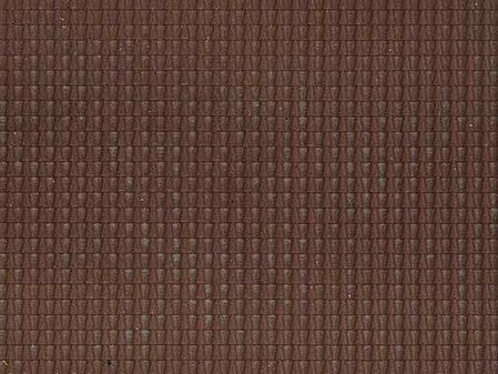 Noch 60351 HO Scale Structured Flexible 3-D Texture Sheet -- Dark Red Pantile
