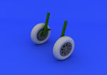 Eduard 632052 1/32 F-4U1 Wheels w/Diamond Patten Tire for Tamiya