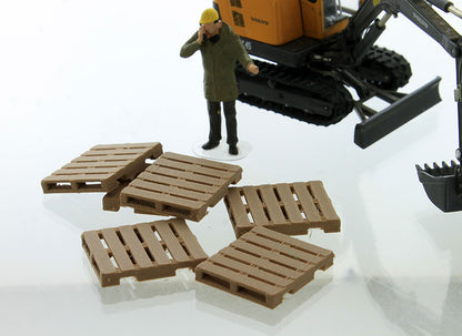 3D To Scale 50-242-WD 1/50 – Freight Pallets 6pk Wood Tone Scene Detail