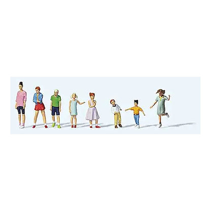 preiser 10766 ho scale youths and children pkg8